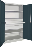 Schwerlastschrank m.Türen
B1040xT630xH1950 mm
3 FB,SL 3x75,1x125,175mm