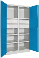 Schwerlastschrank m.Türen
H1950xB1040xT630 mm
6 FB, SL 4 x FH 175 mm