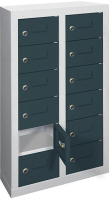 Kleinfach-Wandschrank
H815xB460xT200 mm
2x6 Fächer RAL7035/7016