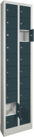 Kleinfachschrank m.Sockel
H1950xB460xT200 mm
2x10 Fächer RAL7035/7016