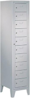 Schließfachschrank
H1850xB400xT500 mm
1x10 Fächer, Füße