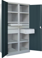 Schwerlastschrank m.Türen
H1950xB1040xT630 mm
6 FB,SL je 2x75,125,175mm