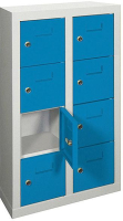 Kleinfach-Wandschrank
H815xB460xT200 mm
2x4 Fächer RAL7035/5012