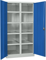 Schwerlastschrank m.Türen
H1950xB1040xT630 mm
8 Böden