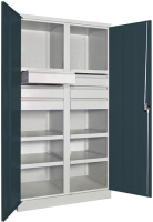Schwerlastschrank m.Türen
B1040xT630xH1950 mm
6 FB, SL 6 x FH 125 mm