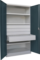 Schwerlastschrank m.Türen
H1950xB1040xT630 mm
3 FB, SL 3xFH 125,1x175mm