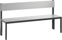 Sitzbank mit Rückenlehne
B1500xT407xH796 mm
RAL 7021/silbergrau