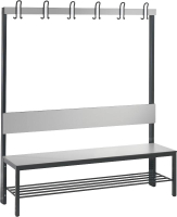 Garderobenbank einseitig
B1500xT760xH1710 mm
RAL 7021/silbergrau