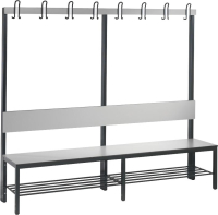 Garderobenbank einseitig
B1960xT760xH1710 mm
RAL 7021/silbergrau