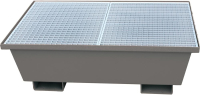 Auffangwanne mit
konischen Wänden
mit Gitterrost, 240 ltr.
1230x1230x320mm, RAL 7016