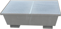 Auffangwanne mit
konischen Wänden
mit Gitterrost, 210 ltr.
820x820x535mm, verz.