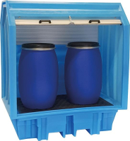 PE-Gefahrstoffdepot
für Kleingebinde oder
2x220 Liter Fässer