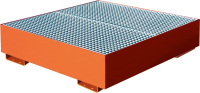 Auffangwanne mit
geraden Wänden
mit Gitterrost, 300 ltr.
1230x1230x360mm, RAL 2004