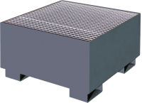 Auffangwanne mit
geraden Wänden
mit Gitterrost, 215 ltr.
830x830x460 mm, RAL 7016
