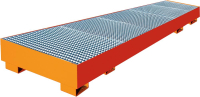 Auffangwanne mit
geraden Wänden
mit Gitterrost, 345 ltr.
2630x830x330mm,RAL 2004