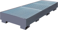 Auffangwanne mit
geraden Wänden
mit Gitterrost, 278 ltr.
2130x830x300mm, RAL 7016