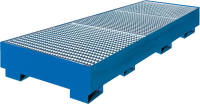 Auffangwanne mit
geraden Wänden
mit Gitterrost, 278 ltr.
2130x830x300mm, RAL 5010