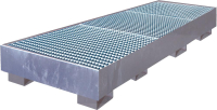 Auffangwanne mit
geraden Wänden
mit Gitterrost, 278 ltr.
2130x830x300mm, verz