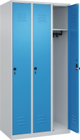 Garderobenschrank CLASSIC
B900xT500xH1850 mm
RAL 7035/5012, 3 Abteile