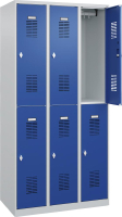 Garderobenschrank BASIC
B900xT500xH1850 mm
RAL 7035/5010, 3x2Abteile