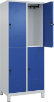 Doppelst. Schrank CLASSIC
B800xT500xH1950 mm
RAL 7035/5010, 2x2Abteile