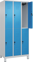 Doppelst. Schrank CLASSIC
B900xT500xH1950 mm
RAL 7035/5012, 3x2Abteile