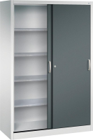 Schiebetürenschrank
B1200xT500xH1950 mm
RAL 7035/7016,4Fachböden