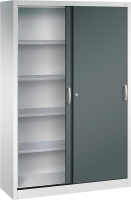 Schiebetürenschrank
B1200xT400xH1950 mm
RAL 7035/7016,4Fachböden
