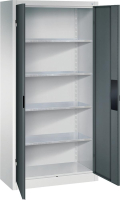 Schwerlastschrank m.Türen
B930xT400xH1950 mm
RAL 7035/7016,4Fachböden