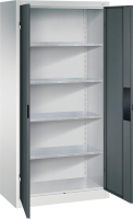 Schwerlastschrank m.Türen
B930xT500xH1950 mm
RAL 7035/7016,4Fachböden