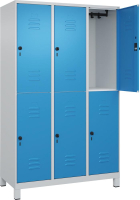 Doppelst. Schrank CLASSIC
B1200xT500xH1950 mm
RAL 7035/5012, 3x2Abteile