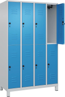 Doppelst. Schrank CLASSIC
B1200xT500xH1950 mm
RAL 7035/5012, 4x2Abteile