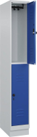 Doppelst. Schrank CLASSIC
B300xT500xH1950 mm
RAL 7035/5010, 1x2Abteile