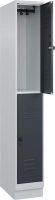 Doppelst. Schrank CLASSIC
B300xT500xH1950 mm
RAL 7035/7016, 1x2Abteile