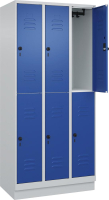 Doppelst. Schrank CLASSIC
B900xT500xH1950 mm
RAL 7035/5010, 3x2Abteile