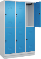 Doppelst. Schrank CLASSIC
B1200xT500xH1950 mm
RAL 7035/5012, 3x2Abteile