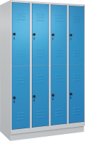 Doppelst. Schrank CLASSIC
B1200xT500xH1950 mm
RAL 7035/5012, 4x2Abteile