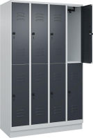 Doppelst. Schrank CLASSIC
B1200xT500xH1950 mm
RAL 7035/7016, 4x2Abteile