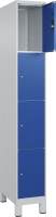 Fächerschrank CLASSIC
B300xT500xH1950 mm
RAL 7035/5010, 1x4 Fächer