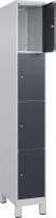 Fächerschrank CLASSIC
B300xT500xH1950 mm
RAL 7035/7016, 1x4 Fächer