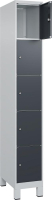 Fächerschrank CLASSIC
B300xT500xH1950 mm
RAL 7035/7016, 1x5 Fächer