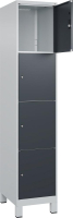 Fächerschrank CLASSIC
B400xT500xH1950 mm
RAL 7035/7016, 1x4 Fächer