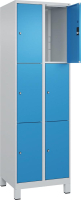 Fächerschrank CLASSIC
B600xT500xH1950 mm
RAL 7035/5012, 2x3 Fächer