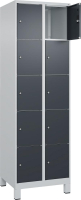 Fächerschrank CLASSIC
B600xT500xH1950 mm
RAL 7035/7016, 2x5 Fächer