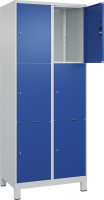 Fächerschrank CLASSIC
B800xT500xH1950 mm
RAL 7035/5010, 2x3 Fächer
