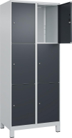 Fächerschrank CLASSIC
B800xT500xH1950 mm
RAL 7035/7016, 2x3 Fächer