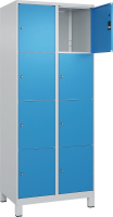 Fächerschrank CLASSIC
B800xT500xH1950 mm
RAL 7035/5012, 2x4 Fächer