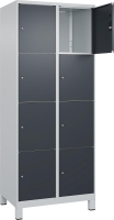 Fächerschrank CLASSIC
B800xT500xH1950 mm
RAL 7035/7016, 2x4 Fächer