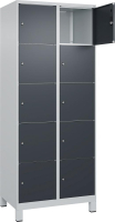 Fächerschrank CLASSIC
B800xT500xH1950 mm
RAL 7035/7016, 2x5 Fächer
