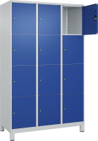 Fächerschrank CLASSIC
B1200xT500xH1950 mm
RAL 7035/5010, 3x4 Fächer